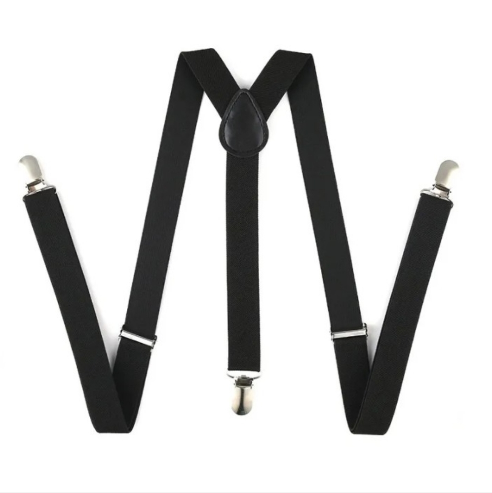 🖤 Black Adjustable Suspenders – Y-Back, 3-Clip (NEW)